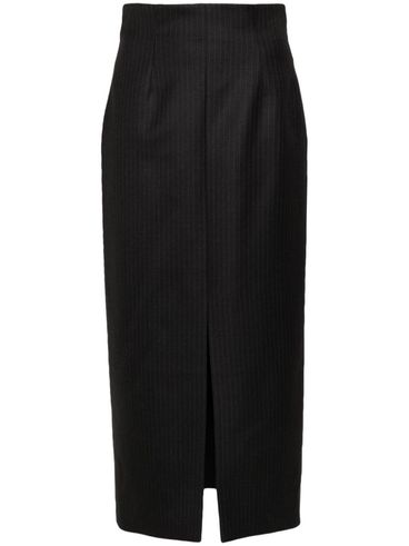 Pencil wool skirt with pinstripes