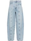 Jeans Kristen in cotone con cuciture verticali