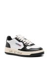 Medalist White Calf Leather Sneakers with Side Logo