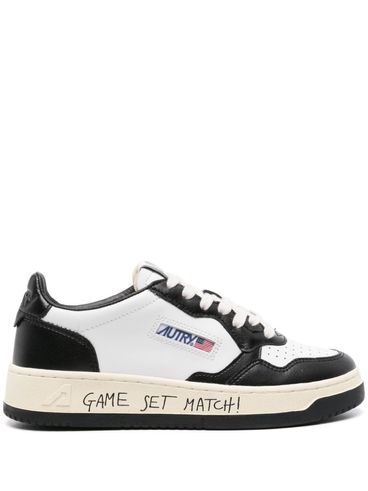 Medalist White Calf Leather Sneakers with Side Logo