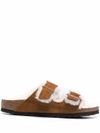 Arizona leather sandals with fur