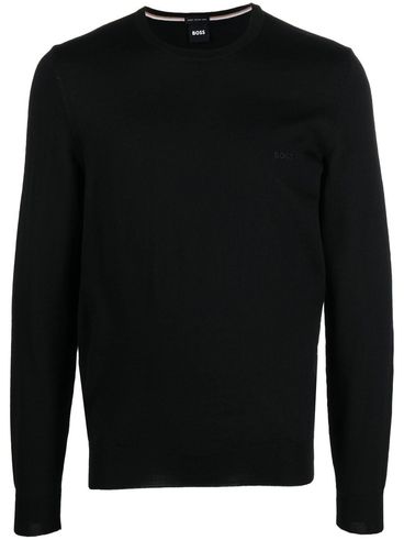 Virgin wool sweater with embroidered logo