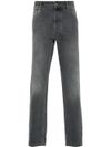 Tapered cotton jeans with medium rise