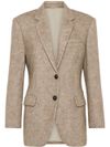 Blazer in maglia di mohair e lana monopetto