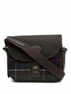 Crossbody bag with tartan pattern