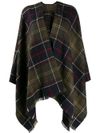 Acrylic cape with tartan pattern