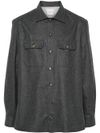 Virgin wool shirt with patch pockets