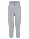 Virgin wool pants with drawstring