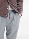 Virgin wool pants with drawstring