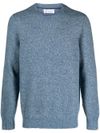 Crewneck sweater made of alpaca, cotton, and wool