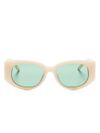 Beige acetate sunglasses with logo