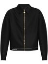 Wool blend bomber jacket with zip