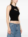 Black viscose M-Onerva top with logo