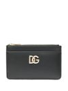 Calf leather cardholder with logo plaque