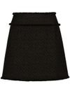 Bouclé virgin wool mini skirt