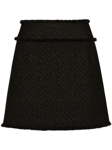 Bouclé virgin wool mini skirt