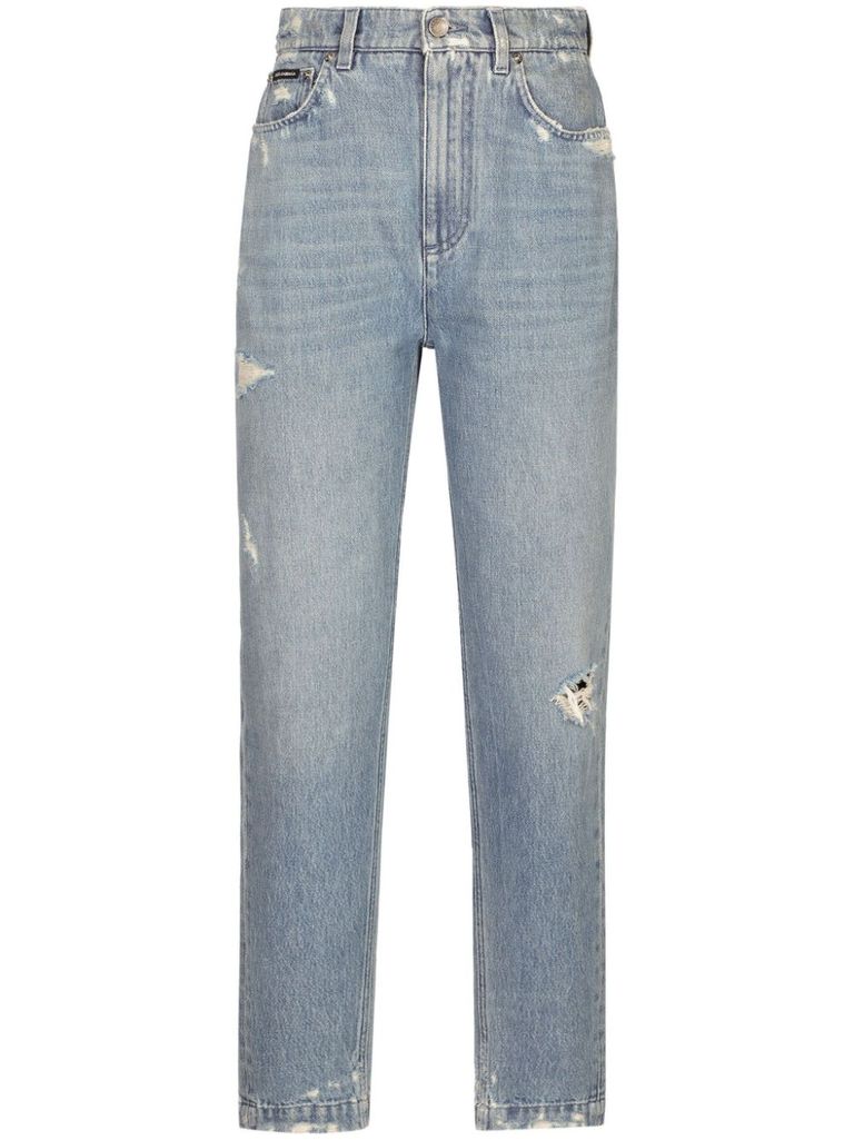 Shop Dolce & Gabbana Slim-fit Cotton Jeans In Blue