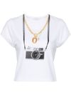 T-shirt con stampa di fotocamera