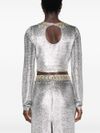 Silver metallic top with studs