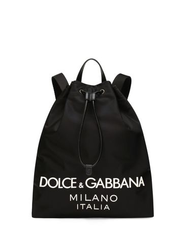 DOLCE & GABBANA - Nylon backpack with applied logo