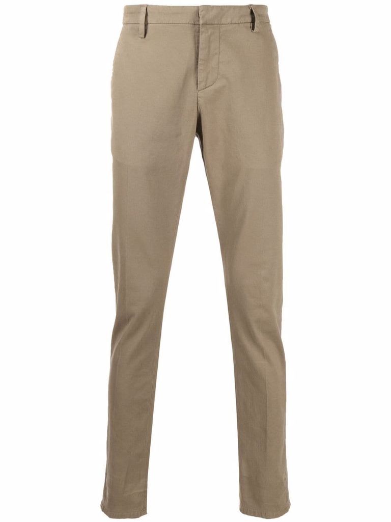 Shop Dondup Gaubert Slim Pants In Stretch Cotton In Beige