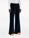 Ribbed trousers in recycled polyester