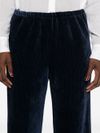 Ribbed trousers in recycled polyester