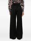 Wide-leg trousers in viscose and wool faille