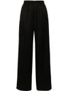 Wide-leg trousers in viscose and wool faille