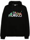 Black cotton sweatshirt with front print