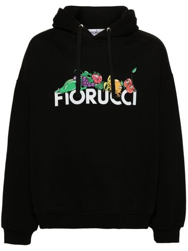 Black cotton sweatshirt with front print