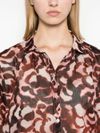 Cotton and silk shirt with abstract print