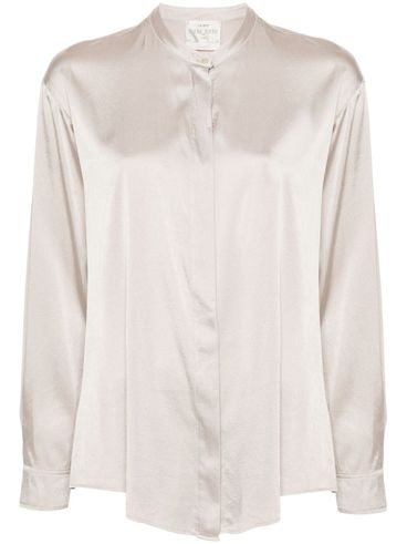 Silk shirt with a mandarin collar