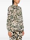 Cotton and silk shirt with abstract print