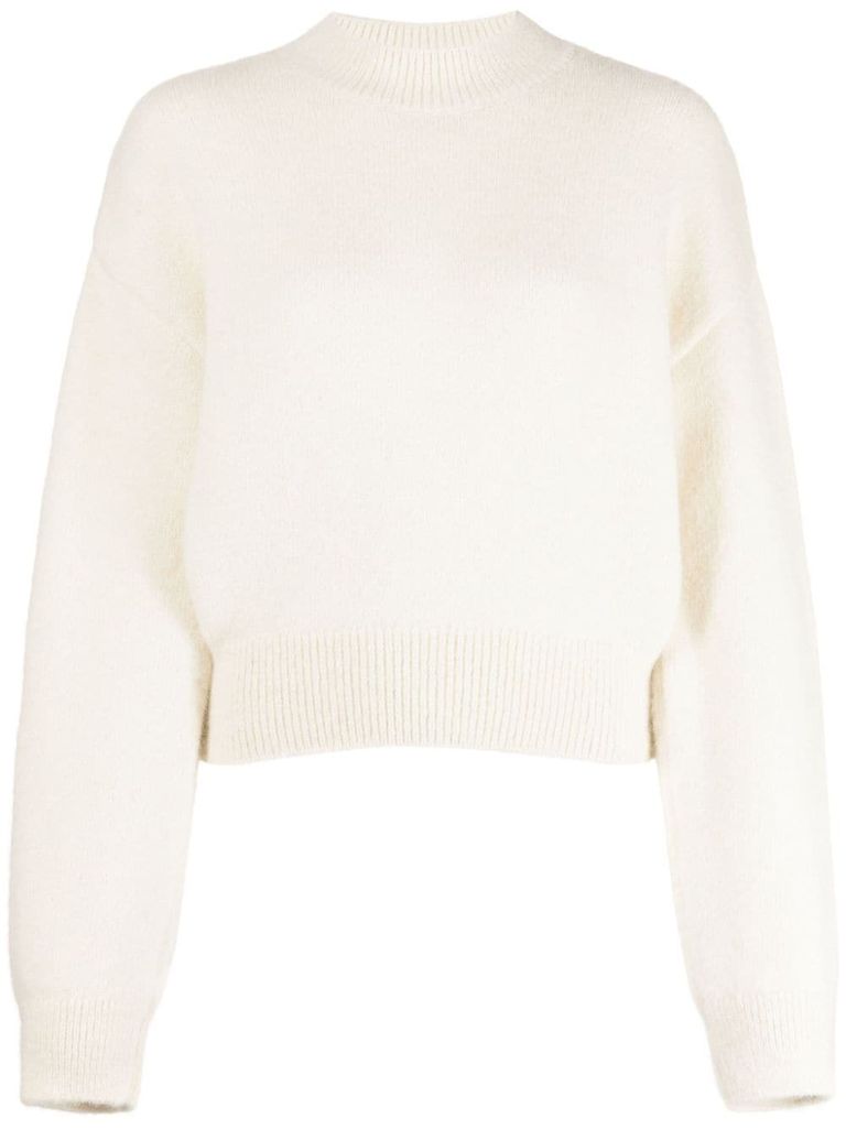 Shop Jacquemus Wool Sweater 'la Maille' In Beige