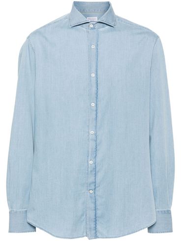 BRUNELLO CUCINELLI - Cotton shirt with a French collar