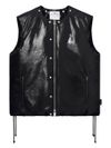 Sleeveless puffer vest in vinyl-effect viscose