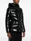 moncler - Glossy black 'Barante' hooded down jacket - 2