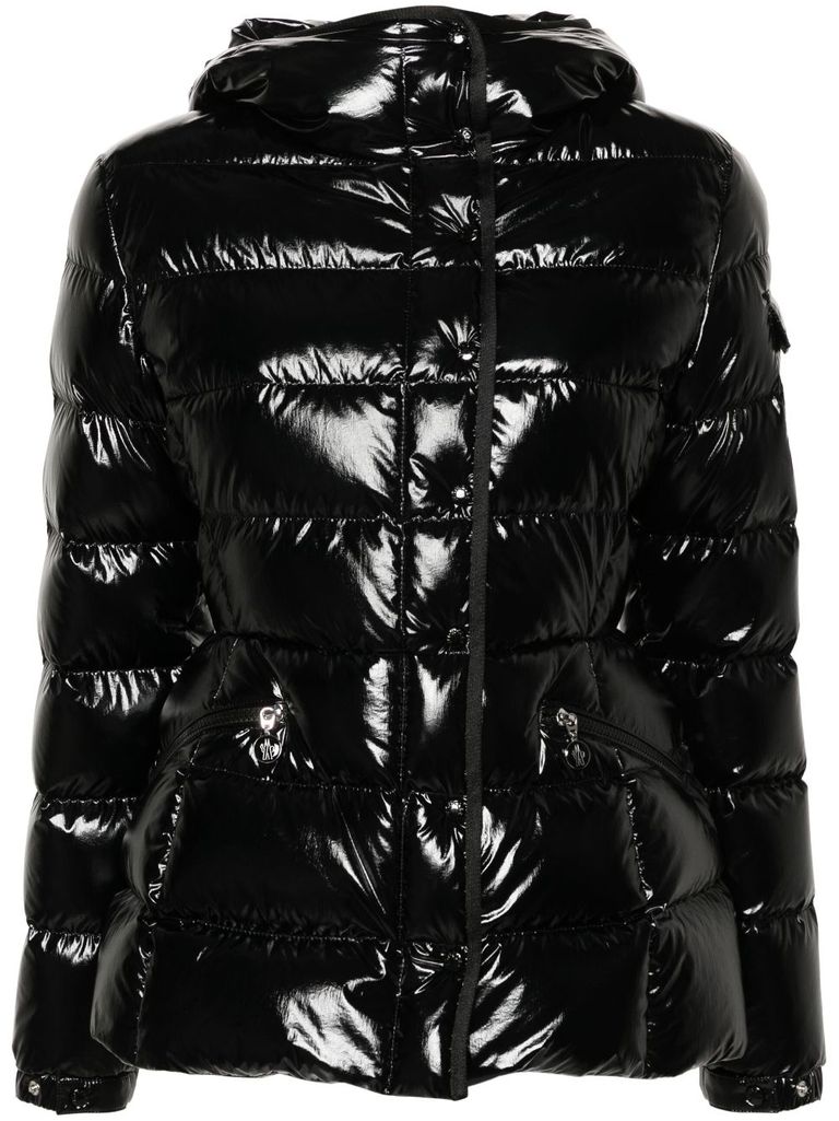 Glossy black Barante hooded down jacket