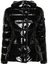 moncler - Glossy black 'Barante' hooded down jacket