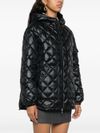 Black quilted down jacket