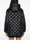 Black quilted down jacket