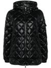 Black quilted down jacket