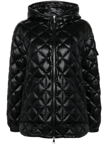 Black quilted down jacket