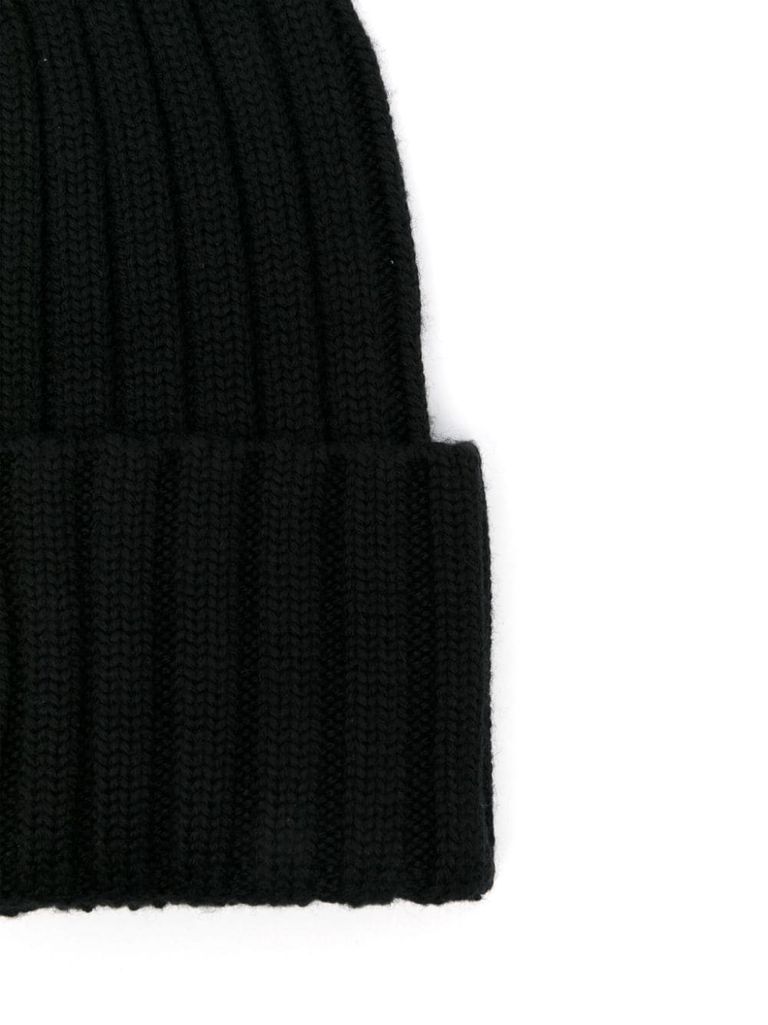 Shop Moncler Logo-patch Beanie In Black