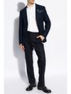 Tailored wool trousers with pressed crease