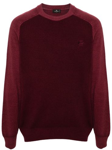 Wool sweater with embroidered logo