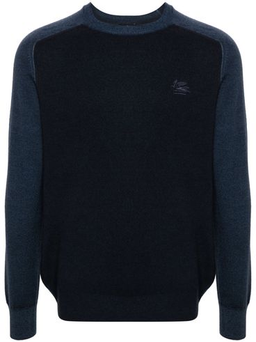 Wool sweater with embroidered logo