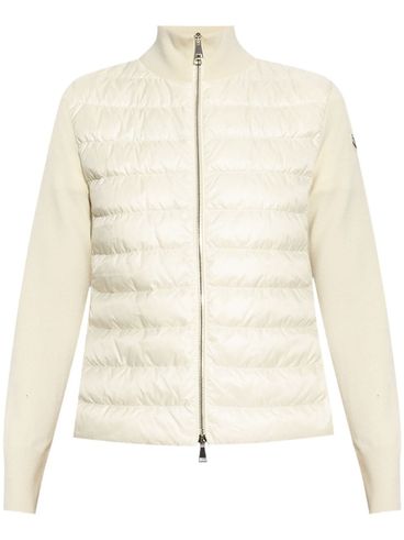 MONCLER - Piumino bianco crema con inserti