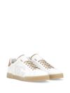 Sneakers Portofino in pelle di vitello con logo traforato beige